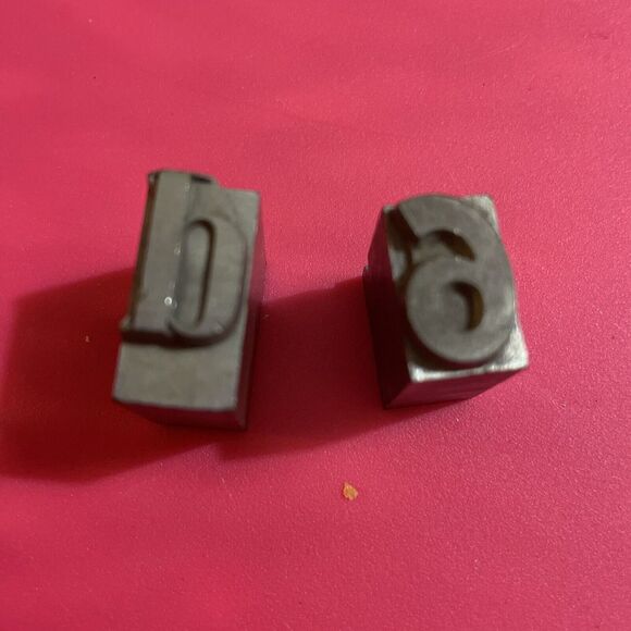 Two Vintage Letterpress Printers Block‎ Plate Block Letter - Picture 1 of 5